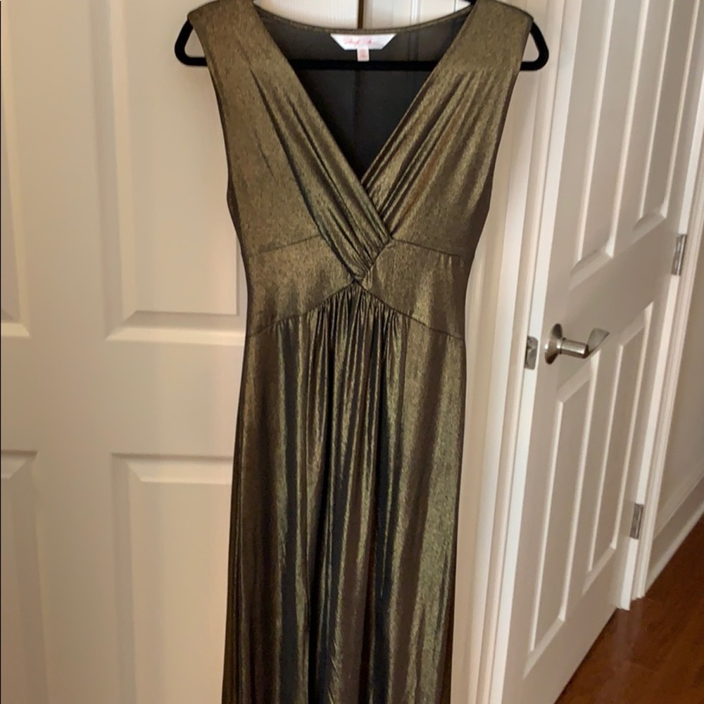 Floor length copper/gold Marilyn Monroe dress